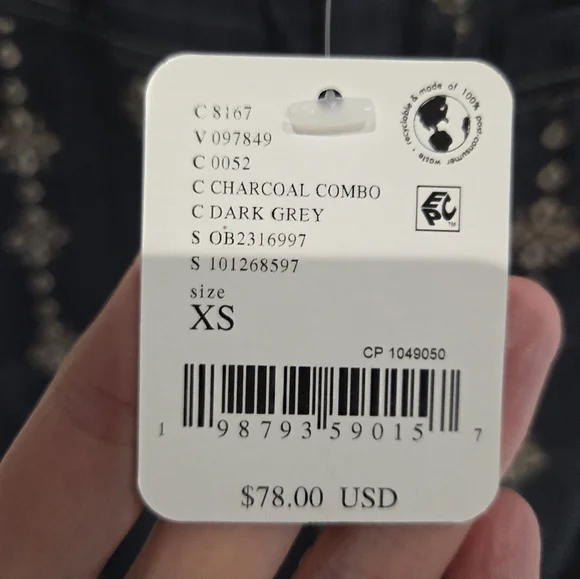 NWT Free People Come Over Printed Pants Charcoal Combo XS - Picture 9 of 10